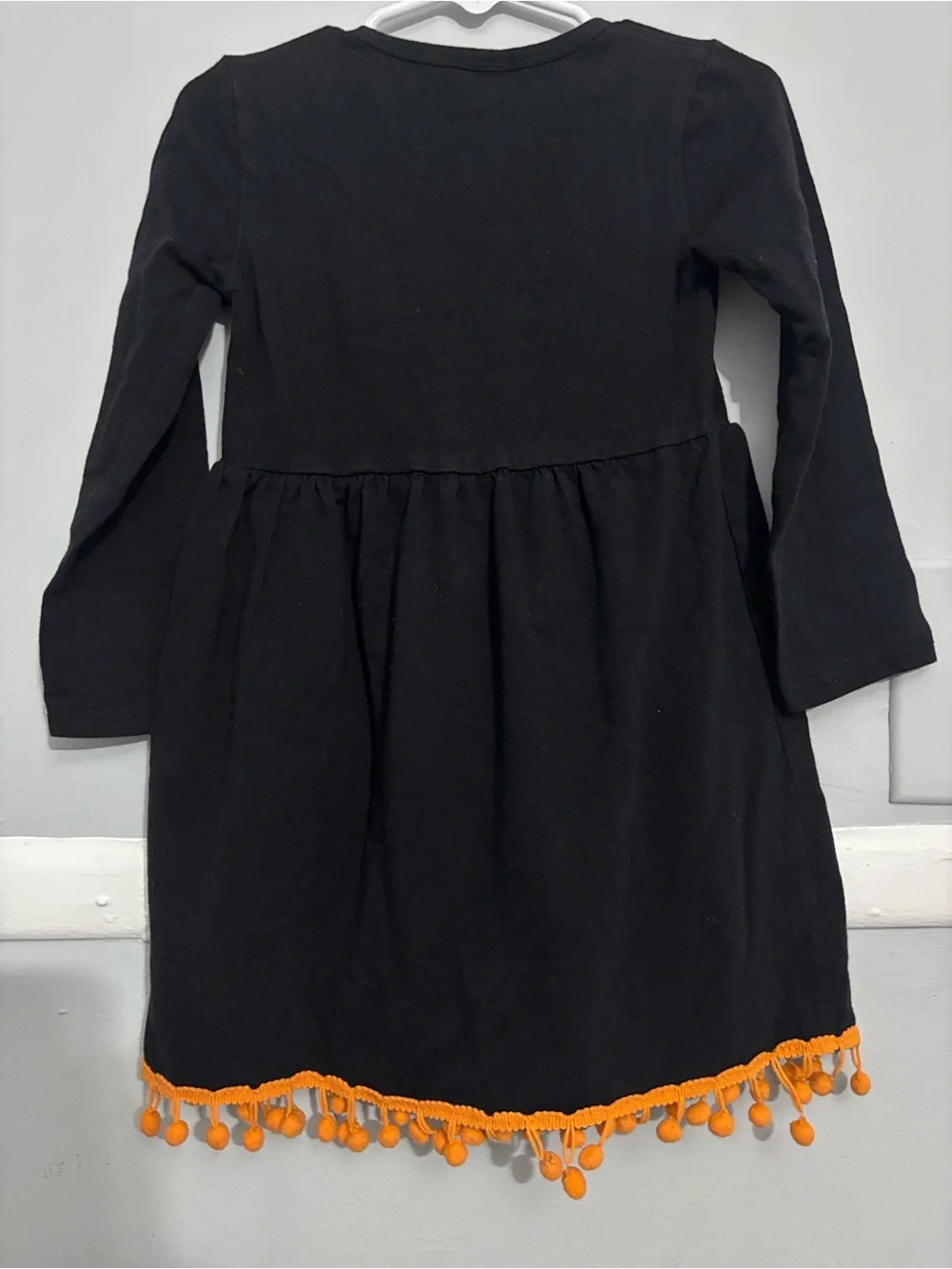 Kids Black Halloween Pumpkin Dress